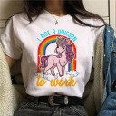 T-shirt femme avec impression de licorne B305 5