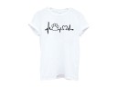 T-shirt femme avec impression de pouls et de patte de chien J1798 1