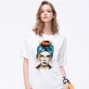 T-shirt femme avec impression de visage 9