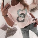 T-shirt femme avec imprimé cœur B218 1