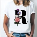 T-shirt för kvinnor med en bokstav 18