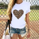 T-shirt för kvinnor med leopardhjärta 2