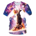 T-shirt för rymdkatt för kvinnor 8