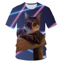 T-shirt för rymdkatt för kvinnor 6