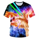 T-shirt för rymdkatt för kvinnor 7