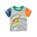 T-shirt garçon avec impression de girafe B1385 2