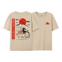 T-shirt με κοντό μανίκι και εκτύπωση σπορ αυτοκινήτου σε ιαπωνικό στυλ με κόκκινο ήλιο και βουνά στην πλάτη και στο στήθος unisex 12
