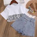 T-shirt och shorts för tjejer L1155 7