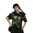 T-shirt oversize pour femmes avec des éclairs 1