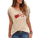 T-shirt pour femmes avec impression de guitare 3