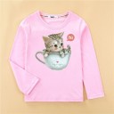 T-shirt pour fille à manches longues T2554 B