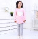 T-shirt pour fille avec cœur et leggings L1229 2