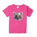 T-shirt pour fille avec un chat J465 1