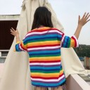 T-shirt rayé pour femmes multicolore 3