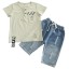 T-Shirt und Jeansshorts für Jungen L1682 7