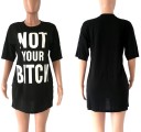 T-shirtkjole med indskrift 3