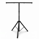 T-stativ för scenljus med en tvärstång 95 cm och höjd 100 till 180 cm med 4 fästen för lampor svart för reflektorer 1