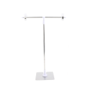 T-vormige achtergrondstandaard van metaal, hoogte 48,5-77,5 cm, breedte 31,5 cm met kunststofklemmen voor rekwisieten, fotoachtergronden, posters, studio 1