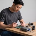 T12 75 W juotosasema digitaalisella LED-näytöllä ja termostaatilla antistaattisella maadoituksella hopeanvärisenä elektroniikan korjauksiin 7