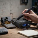 T12 75 W Soldering Station with Digital LED Display and Thermostat with Antistatic Grounding in Silver for Electronics Repairs 6