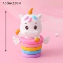 Taartdecoratie 7,5 cm Eenhoorn in een regenboogmandje Taartdecoratie met dierenfiguur Eenhoorn Taartfiguur Verjaardagsdecoratie 2