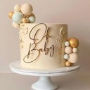 Taartdecoratie met opschrift voor baby 9,5 x 8,2 cm Taartdecoratie zonder prikken Feestdecoratie 2