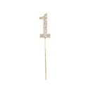 Taarttopper cijfers 0-9 gouden glittertaartdecoratie 10,5 cm jubileum verjaardagsfeest taartdecoratie 1 st volgens variant 7