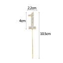 Taarttopper cijfers 0-9 gouden glittertaartdecoratie 10,5 cm jubileum verjaardagsfeest taartdecoratie 1 st volgens variant 2