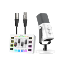 Table de mixage audio en direct pour PC avec éclairage RGB, changement de voix, effets sonores, réduction de bruit, microphone XLR et interface 3