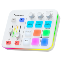 Table de mixage audio en direct pour PC avec éclairage RGB Changement de voix Effets sonores Réduction du bruit 4 boutons d'extraits Interface de microphone XLR 4