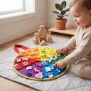 Tableau Montessori en feutre rond 34 cm Tableau de tri des couleurs avec animaux, lettres et chiffres à velcro Jouet pour enfants à partir de 3 ans 2
