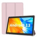 Tablet Pritom 7 palců Android 13 Čtyřjádrový procesor 4 GB RAM (2 + 2 GB virtuální) 32 GB ROM WiFi Duální fotoaparát USB-C S koženým pouzdrem 1
