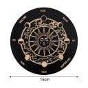 Tablette de divination en bois pendulaire 15 cm Plaque ésotérique avec le symbole du soleil et des phases lunaires Outil pour travailler 2