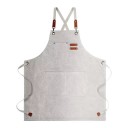 Tablier de cuisine en toile 78x68 cm Imperméable et résistant à l'huile avec poches à outils Tablier de barbecue unisexe tendance pour hommes et femmes 7