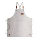 Tablier de cuisine en toile 78x68 cm Imperméable et résistant à l'huile avec poches à outils Tablier de barbecue unisexe tendance pour hommes 2