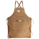 Tablier de cuisine en toile 78x68 cm Imperméable et résistant à l'huile avec poches à outils Tablier de barbecue unisexe tendance pour hommes 3