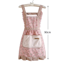 Tablier de cuisine floral pour femme 90x70 cm Tablier domestique adorable réglable avec poche pour cuisiner pâtisser griller chef 5