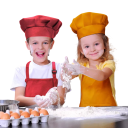 Tablier de cuisine pour enfants 53 x 43 cm avec toque Tablier de cuisine pour enfants de 3 à 6 ans Garçons Filles Costume Jeu de cuisinier Cuisine pour enfants 4