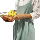 Tablier en coton et lin pour femmes avec poches 115x60 cm Tablier adorable avec dos croisé pour la cuisine, la pâtisserie, la peinture 4
