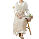 Tablier en lin et coton vintage 98 x 88 cm Tablier de jardinier sans manches avec poches Tablier de cuisine au style rétro 3