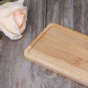 Tabuleiro de bambu para vaso Base retangular com borda elevada e cantos arredondados Para pequenas plantas de interior Dimensões 17,5 x 8,8 x 1 cm 4