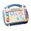 Tabuleiro de desenho magnético infantil 30,5 x 23 cm brinquedo montessori com 4 carimbos e 4 cores para desenhar e brincar 1