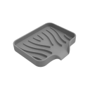 Tabuleiro de silicone para drenar sabão 10x12 cm Tabuleiro antiderrapante com drenagem Suporte para lavatório contra acumulação de água 3