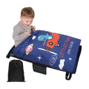Tabuleiro de viagem para crianças de avião 79 x 44 cm Azul com padrão de aviões Mesa dobrável em tecido Oxford para diversão em viagem 3