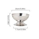Taça de servir para gelado em aço inoxidável diâmetro 10 cm altura 6 cm base 7,7 cm copo de sobremesa para gelado fruta 2