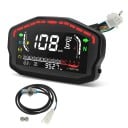 Tachymètre numérique pour moto 16,5 x 9,3 x 4,2 cm écran LCD Odomètre Horloge Clignotants Rapport Jauge de carburant IP65 Étanche Compteur 1