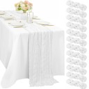 Tafelkleed in rustieke landelijke stijl 90 × 180 cm Katoenen decoratief tafelkleed voor bruiloften, verjaardagen, vrijgezellenfeesten 5