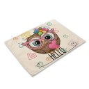 Tafelmat met uilenmotief 16