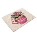 Tafelmat met uilenmotief 24
