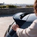 Tagspoiler til bagklappen, montering med klæbende tape uden tilpasning, ABS plast, blank sort, til VW Golf 8 MK8 GTI GTD R GTE 2020–2023 2